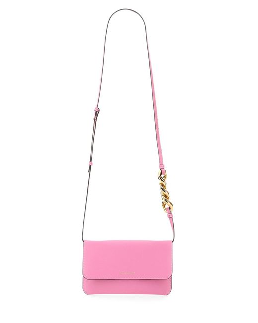J.W. Anderson Pink Leather Chain Mini Smartphone Handbag