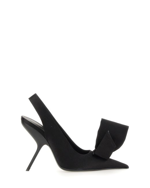 Ferragamo Black Asymmetrical Bow Sandal