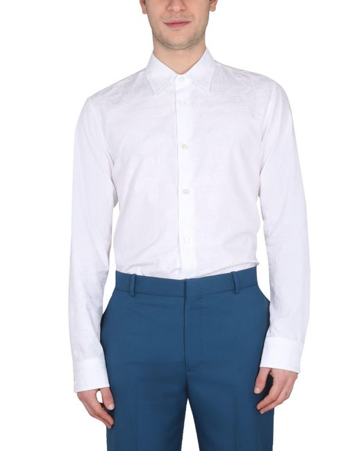 McQueen White Graffiti Logo Shirt for men