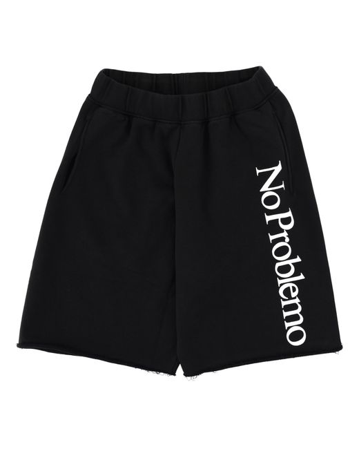 No Problemo Black Shorts Con Logo for men