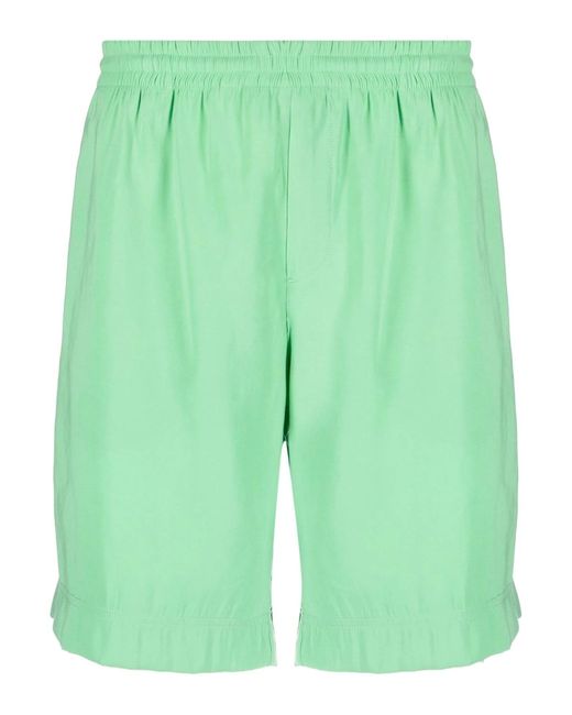 MSGM Green Bermuda With Logo for men