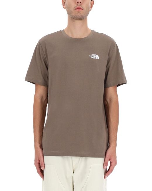 The North Face Gray Logo Crew Neck T-Shirt for men
