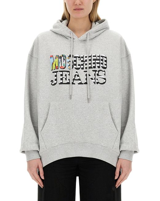 Moschino Gray Oversized Sweatshirt