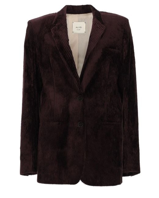 Alysi Black Giacca Corduroy Monopetto