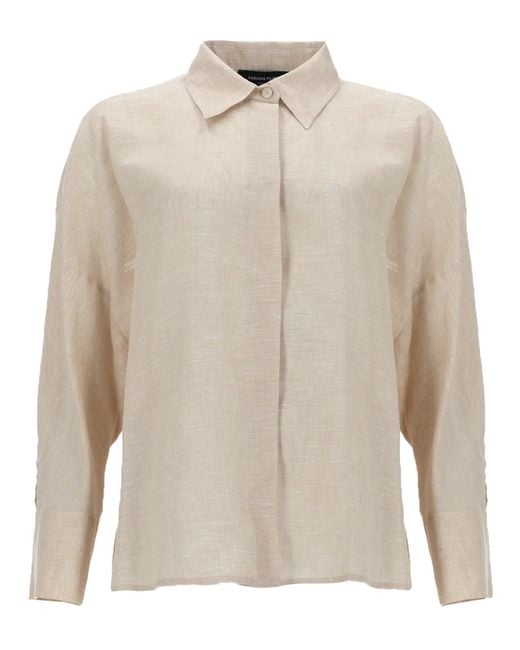 Fabiana Filippi Natural Linen Shirt With Elegant Draping