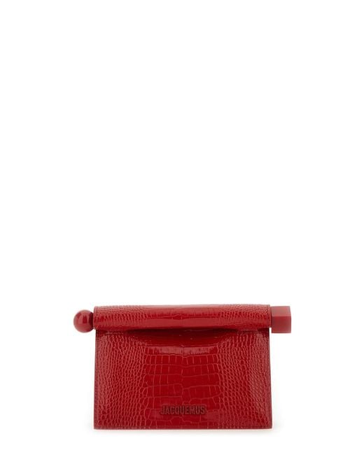 Jacquemus Red Mini "Rond Carre" Clutch Bag