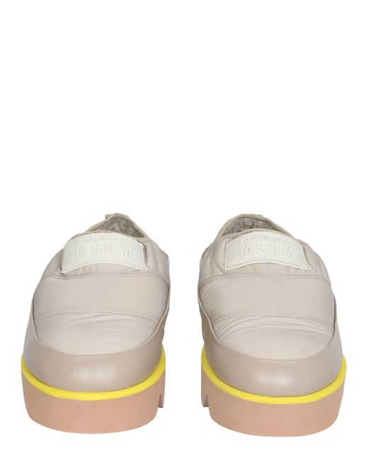 SNEAKER PUFFED IN NYLON CON PATCH LOGO di MSGM in White