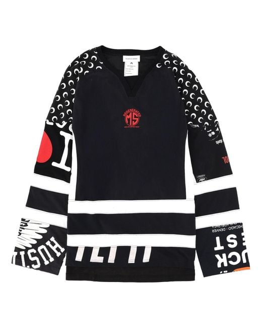 MARINE SERRE Black "Upcycle Graphic" Field Hockey T-Shirt for men