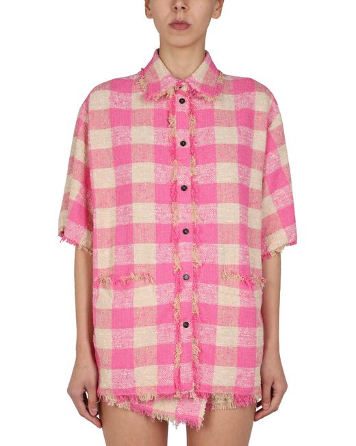 MSGM Pink Check Pattern Jacket