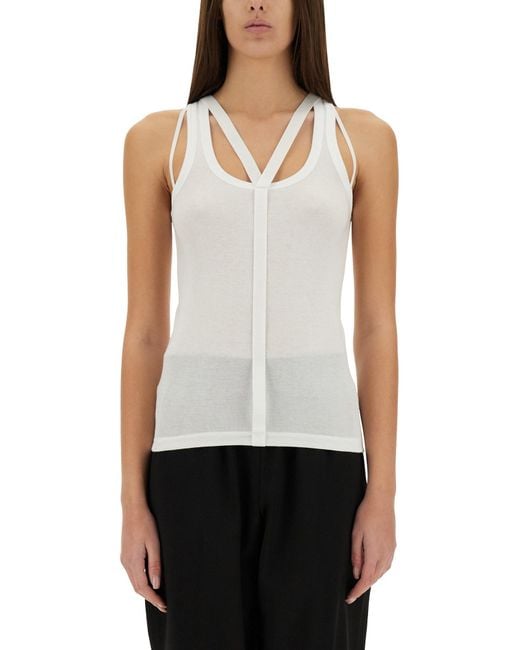 Helmut Lang White Racer" Top