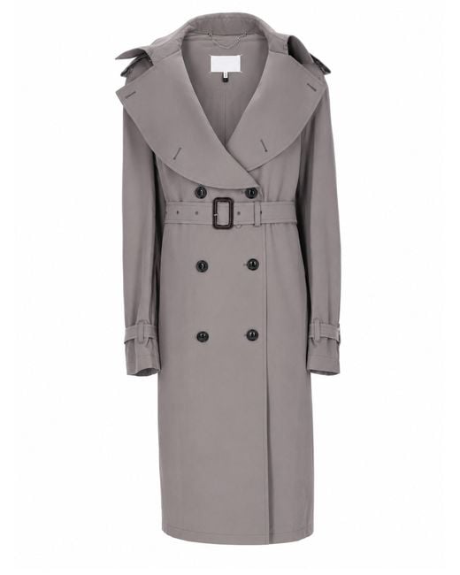 Maison Margiela Gray Trench Con Colletto Ripiegato for men