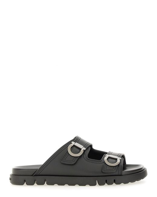Ferragamo Black Doublestrap Sandal for men