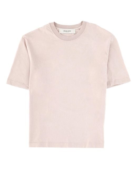 Golden Goose Deluxe Brand Pink T-Shirt With Logo