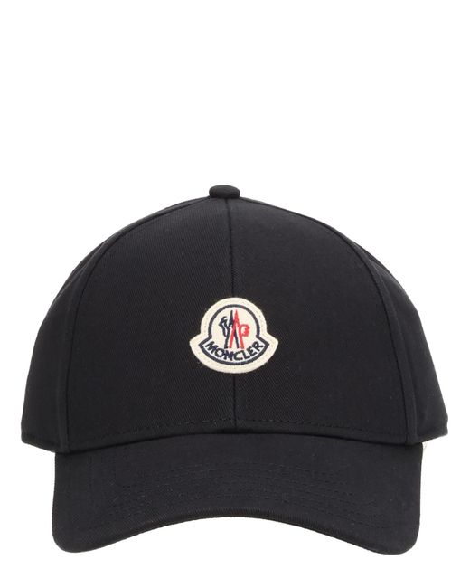 Moncler Black Cappello Da Baseball Con Logo for men