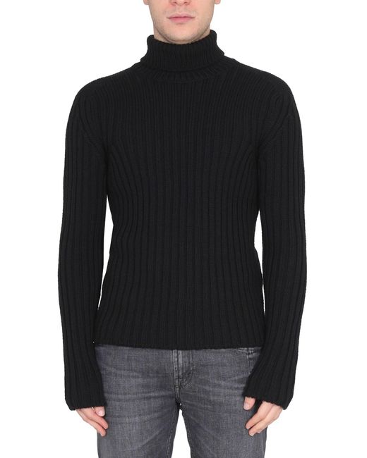 Maglione Collo Alto di C P Company in Black da Uomo