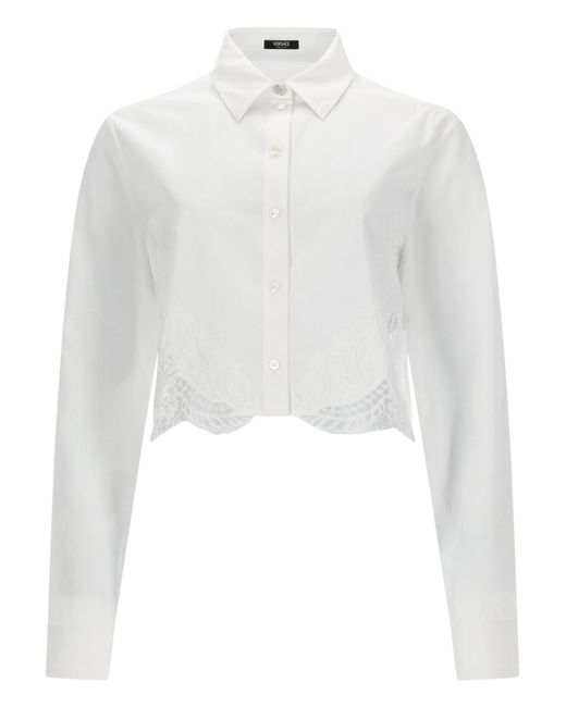 Versace White Shirt With Lace Inserts