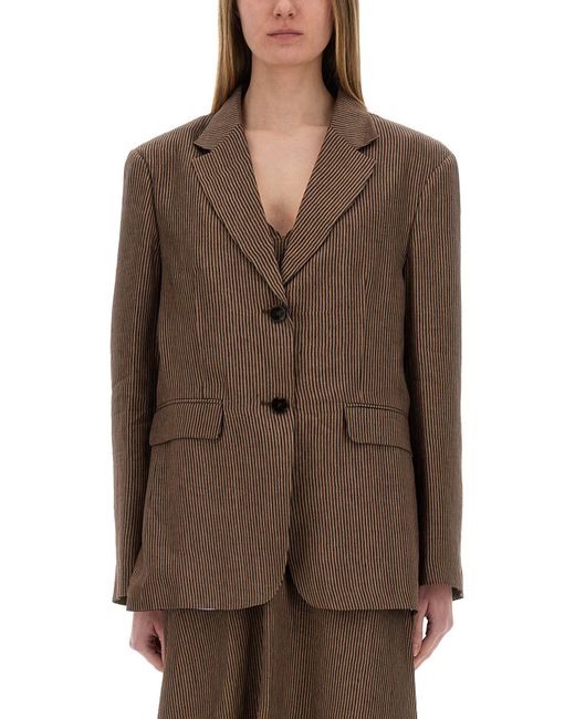 Blazer "Micro Stripes" di Alysi in Brown
