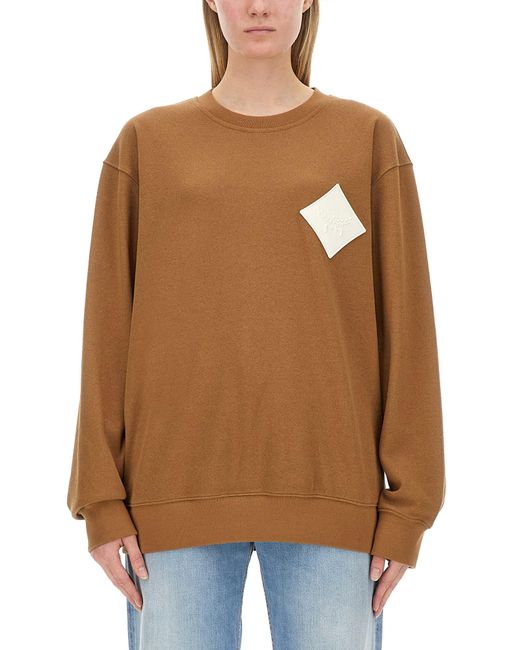 MCM Brown Logo-Emblazoned Cotton Sweatshirt For