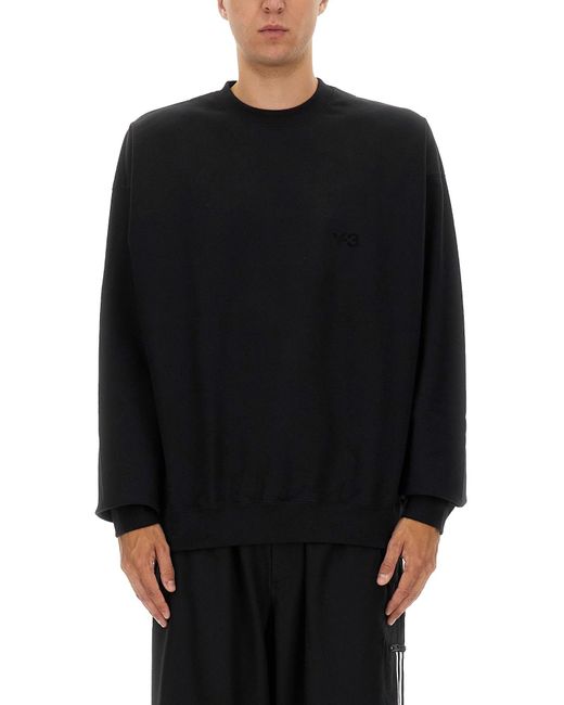 Y-3 Black Loose-Fitting Long-Sleeve Cotton-Polyester Jersey for men