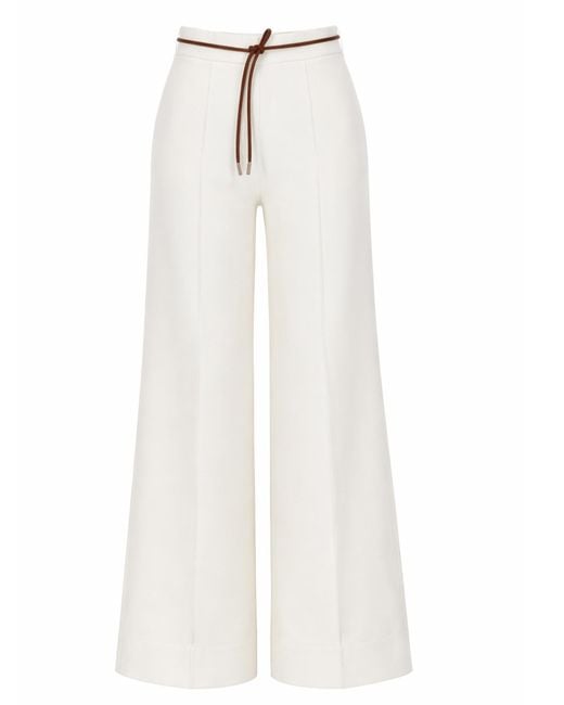Herno White Wide-Leg Trousers
