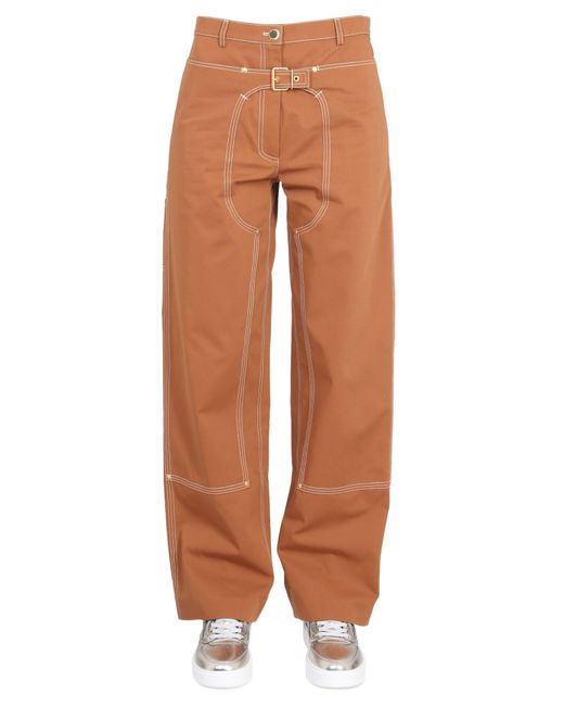 Stella McCartney Orange Contrasting Stitching Pants