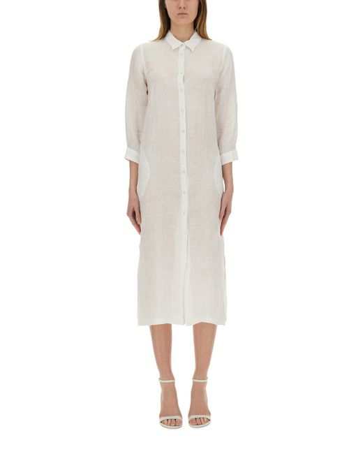 Abito Camicia di 120% Lino in White