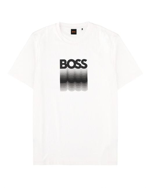Boss White T-Shirt With Logo for men