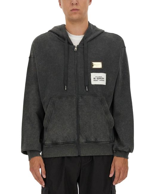 Felpa Con Cappuccio di Dolce & Gabbana in Black da Uomo