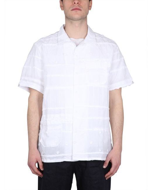 Camicia Con Ricami di Engineered Garments in White da Uomo