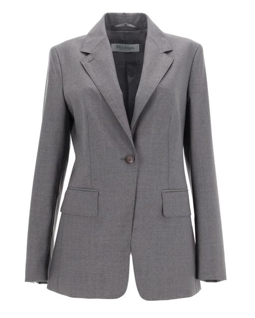 Max Mara Gray Single-Breasted Blazer