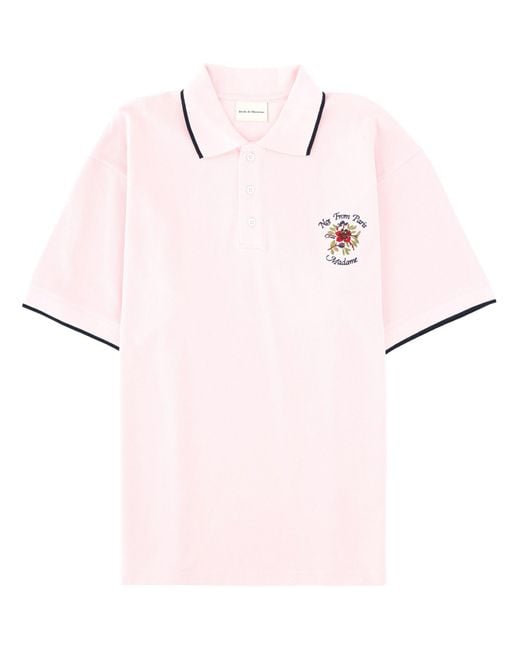 Drole de Monsieur Pink "Slogan Rose" Polo Shirt for men