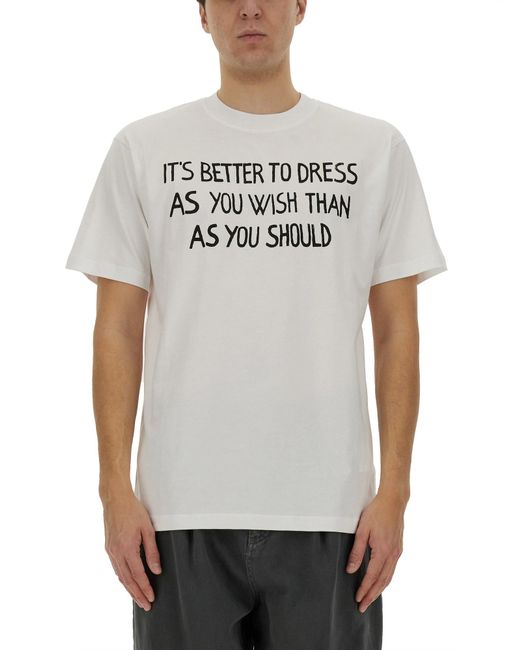 Moschino Gray "Message Print" T-Shirt for men