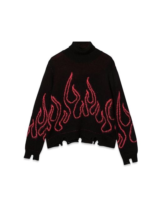 Vision Of Super Red Jumper High Neck With Flames
