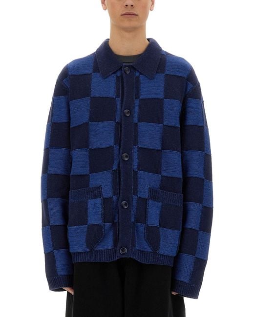 YMC Blue Cardigan "Baker" for men