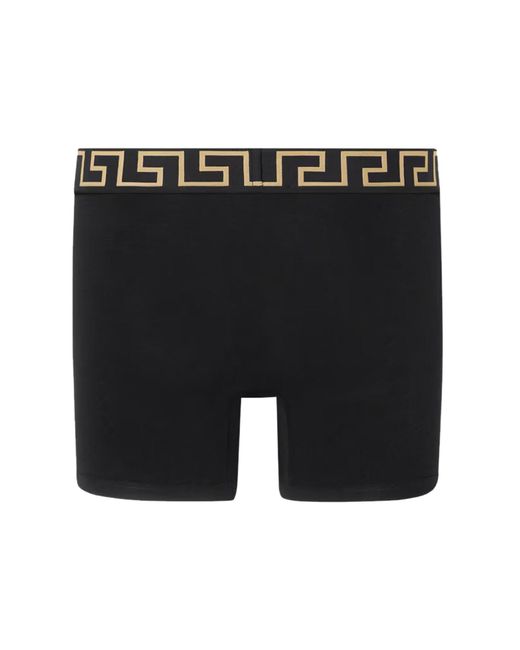 Boxer Con Bordo Greca di Versace in Black da Uomo