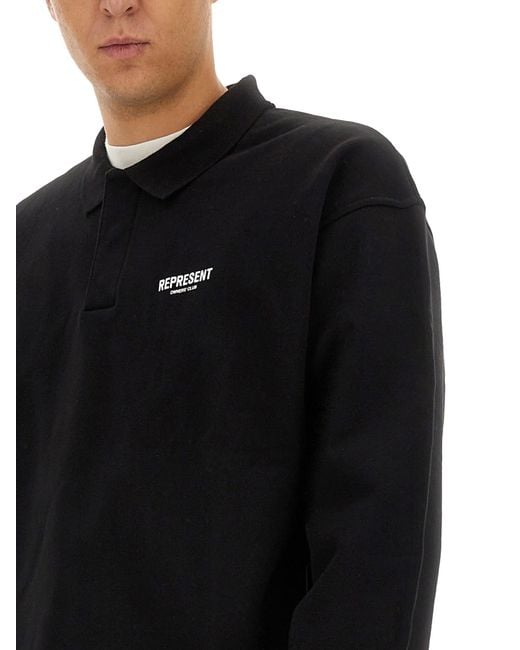 Polo Con Logo di Represent in Black da Uomo