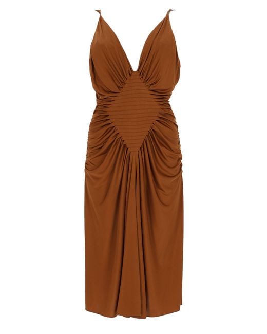 Versace Brown Abito Midi