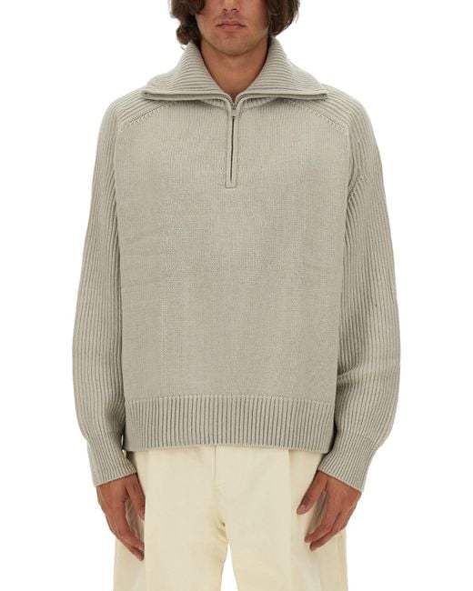 Studio Nicholson Gray Wool Jersey Knit Sweater for men