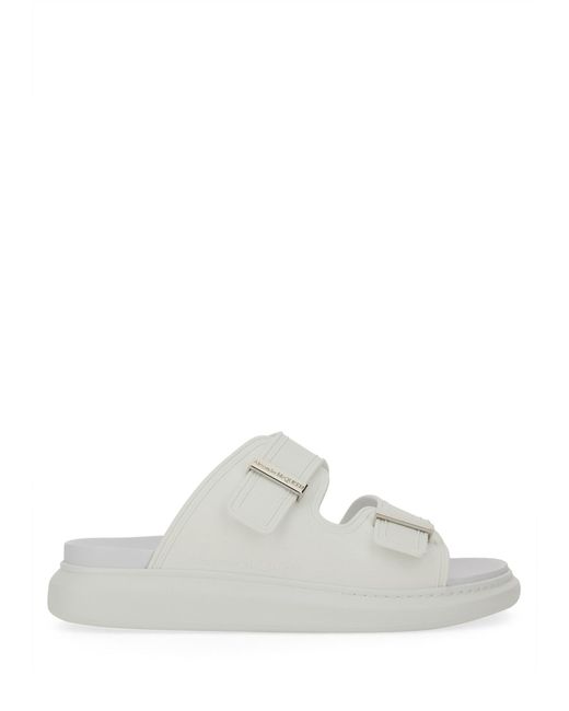 サンダル Alexander Mcqueen Hybrid Double Buckle Sandal McQueen Hybrid Double Buckle Sandal in White for Men | Lyst