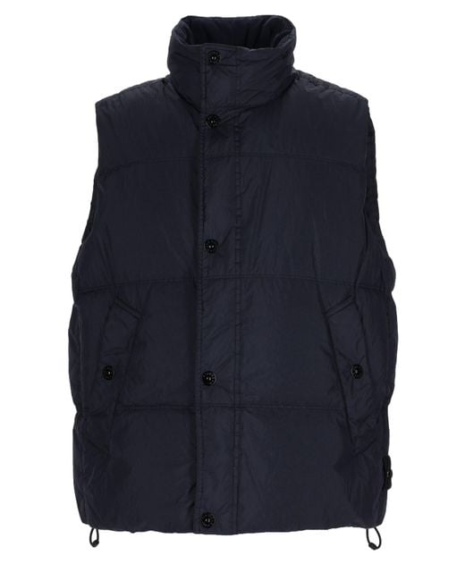 Stone Island Blue Gilet Imbottito for men
