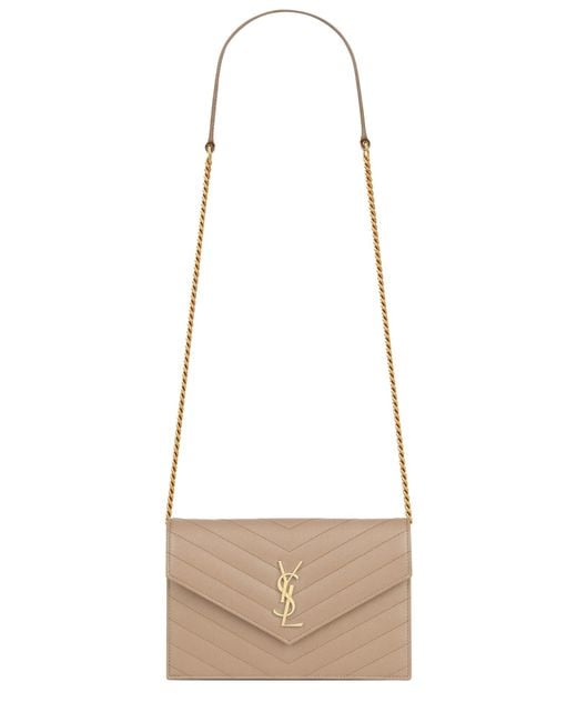 Saint Laurent White Portafoglio Con Catena "Envelope Cassandre"