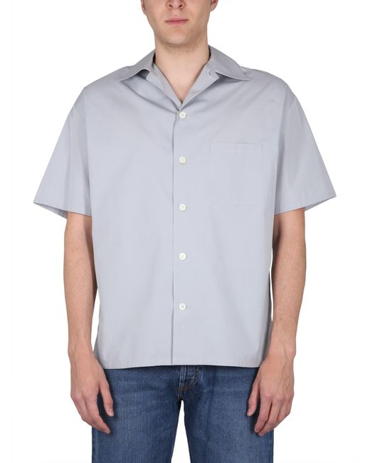McQueen Blue Pointed Collar Pajama Shirt for men