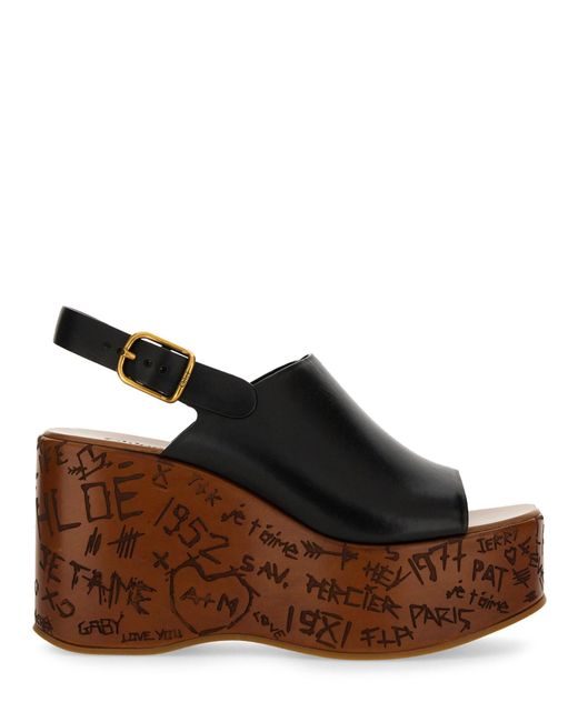 Chloé Brown Chloã Wedge Sandal "Maxime"