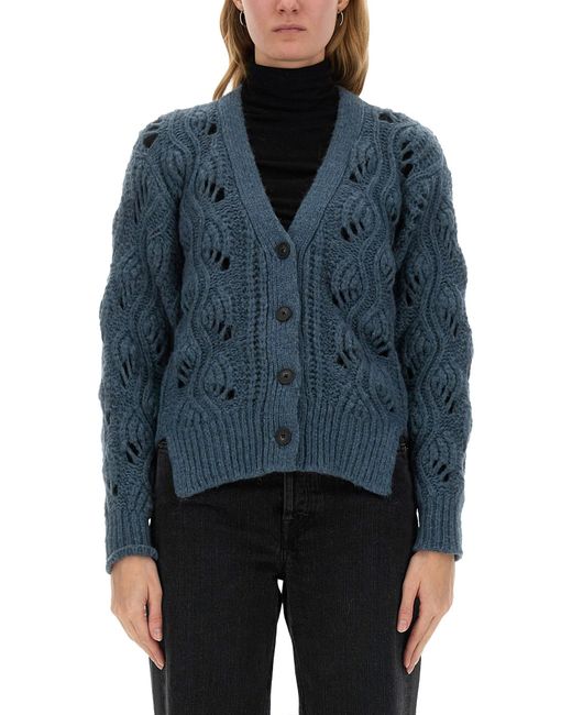 Mila Schon Blue Alpaca Cardigan