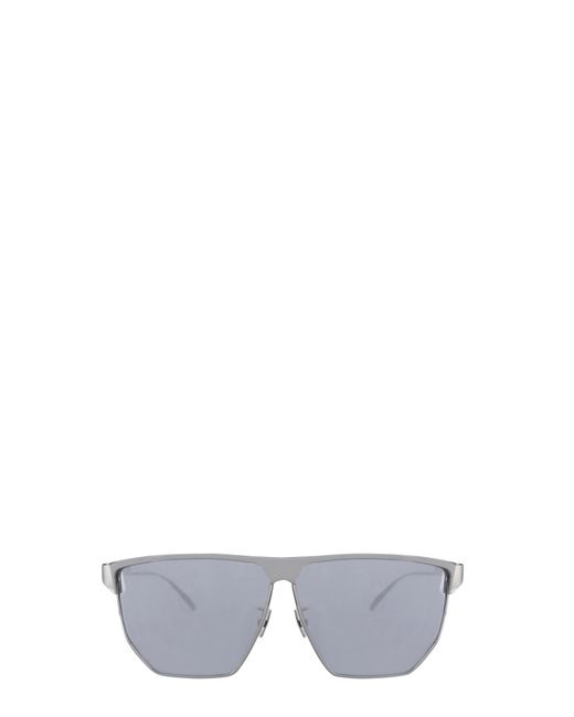Bottega Veneta White Angular Aviator Sunglasses