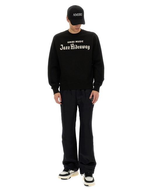 Felpa "Jazz Hideaway Crew" di Amiri in Black da Uomo