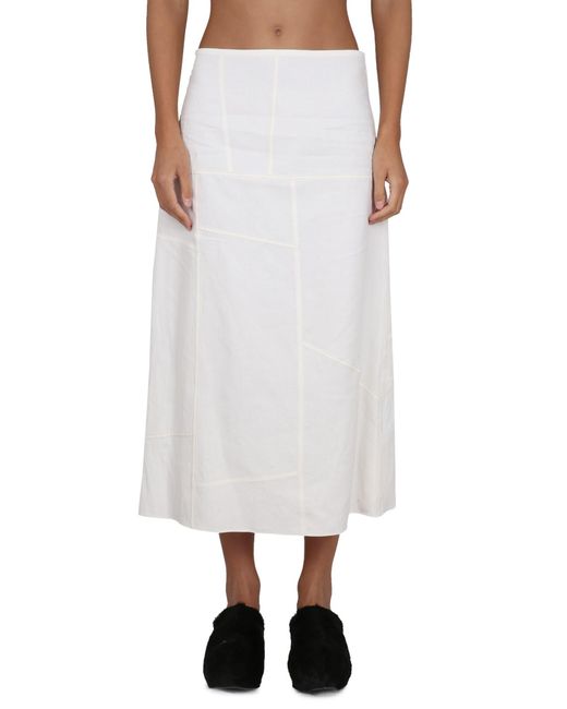 Jil Sander White Cotton Skirt