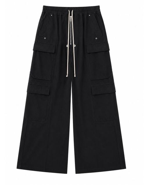 Rick Owens Black Pantalone Double Cargo "Jumbo Belas" for men