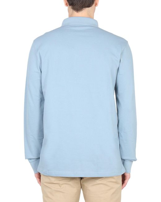 Polo Con Patch Logo di Boss in Blue da Uomo