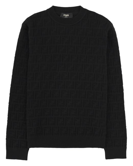 Fendi Black Ff Weave Jersey for men